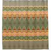 Korallen und Grüne Gemustert Duschvorhang (Vorderseite)