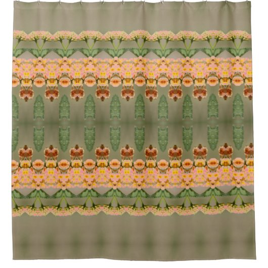 Korallen und Grüne Gemustert Duschvorhang (Vorderseite)