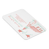 Korallen- und Kapellhochzeit speichern das Datum Magnet (Rechte Seite)