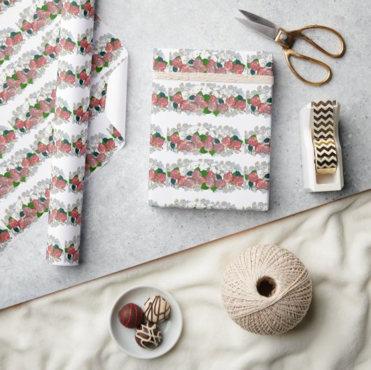 Korallen- und Lachsflorentafel Geschenkpapier (Kunsthandwerk)