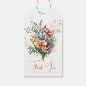 Korallen und Lila Wildblumen Brautparty Geschenkanhänger (Rückseite)