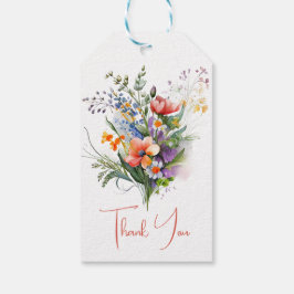 Korallen und Lila Wildblumen Brautparty Geschenkanhänger