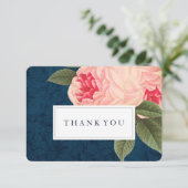 Korallen-und Marine-Blau-Shabby Chic danken Ihnen Dankeskarte (Stehend Vorderseite)