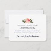 Korallen-und Marine-Blau-Shabby Chic danken Ihnen Dankeskarte (Rückseite)