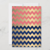 Korallen und Marine, Goldherzen - Probe Abendessen Einladung (Rückseite)