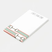 Korallen- und Minzpferde-Muster Post-it Klebezettel (angewinkelt)