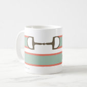 Korallen- und Minzpferdmuster Kaffeetasse (Vorderseite Links)
