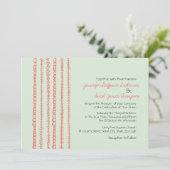 Korallen- und Minzspass-Doodles Einladungen Hochze (Stehend Vorderseite)