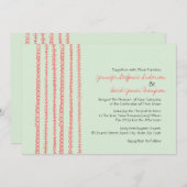 Korallen- und Minzspass-Doodles Einladungen Hochze (Vorne/Hinten)