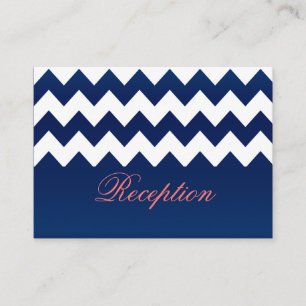 Korallen und Navy Blue Blume Begleitkarte