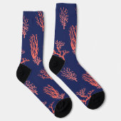 Korallen- und Navy-Blue-Groom-Hochzeit Socken (Rechts)