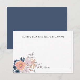 Korallen- und Navy-Blume Hochzeitsempfehlung oder  Einladung