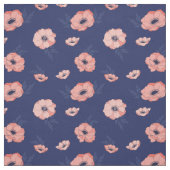 Korallen- und Navy-Blütenmuster Stoff (Muster)