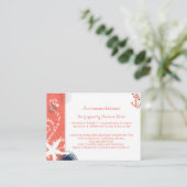 Korallen- und Navy-Hochzeitsunterkünfte Begleitkarte (Stehend Vorderseite)