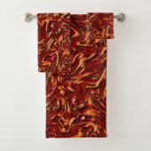 Korallen und orangefarbene Wandstruktur Badhandtuch Set (Insitu)