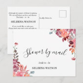 Korallen und Pfirsichblütengeflecht per Post Braut Einladungspostkarte (Vorne/Hinten)