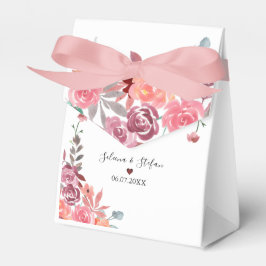 Korallen und Pfirsichfarben Blumenkuchen Geschenkschachtel