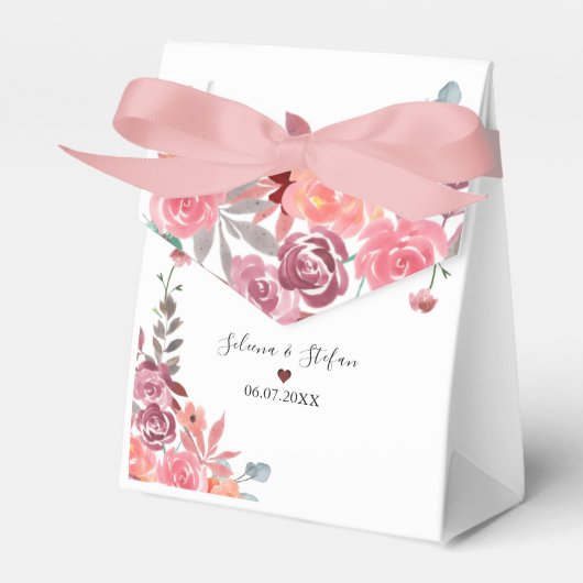 Korallen und Pfirsichfarben Blumenkuchen Geschenkschachtel (Vorderseite)