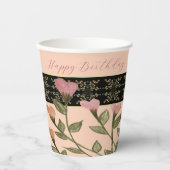 Korallen und rosa Blütenblätter Pappbecher (Vorderseite)