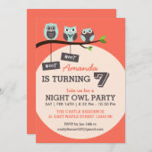 Korallen und Rosa Nachtschwärmer Einladung (Vorne/Hinten)