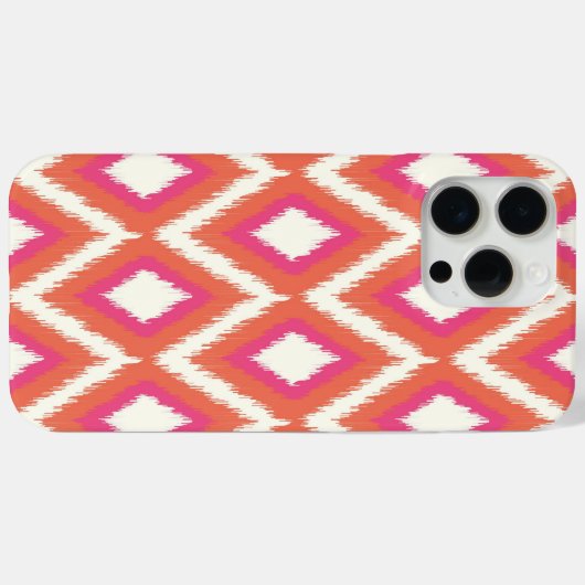Korallen und Rosa Stämme Ikat Case-Mate iPhone Hülle (Rückseite (Horizontal))