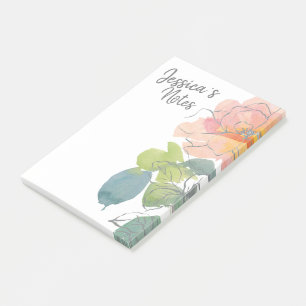 Korallen und Rosa Wasserfarben Post-it Klebezettel