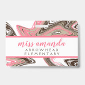 Korallen- und Schokoladenstrokes NURSE HALL PASS Ausweis (Rückseite)