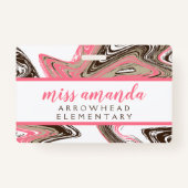 Korallen- und Schokoladenstrokes NURSE HALL PASS Ausweis (Rückseite)