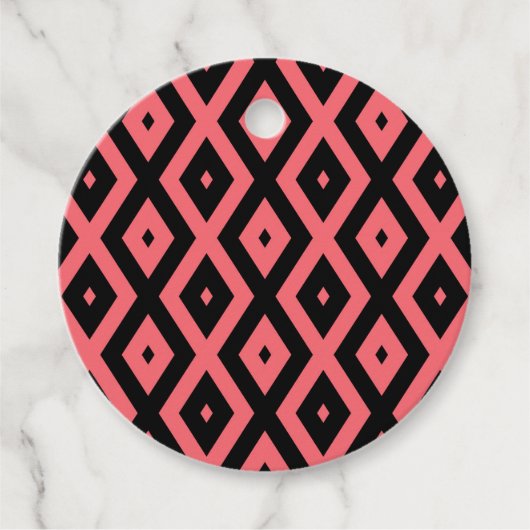 Korallen- und Schwarzdiamantenmuster Geschenkanhänger (Vorderseite)