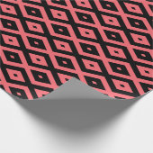 Korallen- und Schwarzdiamantenmuster Geschenkpapier (Ecke)