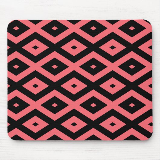 Korallen- und Schwarzdiamantenmuster Mousepad (Vorne)