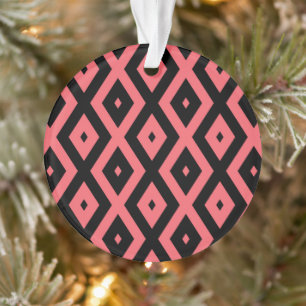 Korallen- und Schwarzdiamantenmuster Ornament