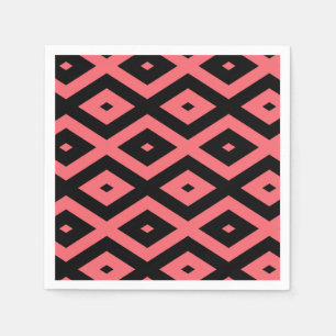 Korallen- und Schwarzdiamantenmuster Serviette