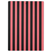 Korallen und schwarze Streifen aus Süßigkeiten Klemmbrett (Rückseite)