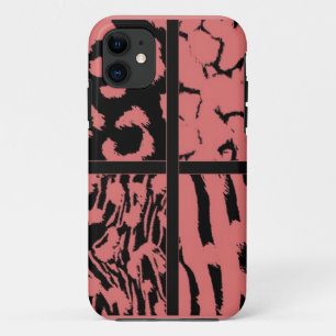 Korallen und Schwarze Wildtiermuster Case-Mate iPhone Hülle