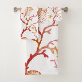 Korallen-und Seashell-Badezimmer-Tuch-Set Badhandtuch Set (Insitu)