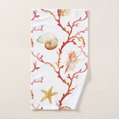 Korallen-und Seashell-Badezimmer-Tuch-Set Badhandtuch Set (Handtuch)