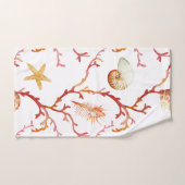 Korallen-und Seashell-Badezimmer-Tuch-Set Badhandtuch Set (Handtuch)