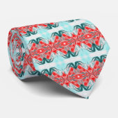 Korallen und Türkis Einzigartiges Muster Krawatte (Gerollt)