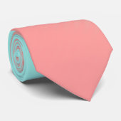 Korallen und Türkis Streifen Krawatte (Gerollt)