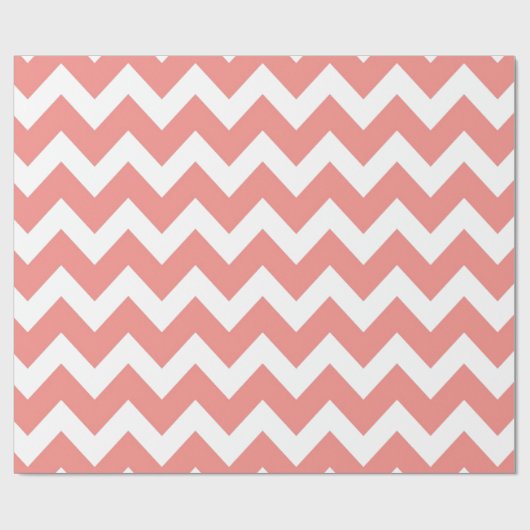 Korallen und Weiß Zickzack Geschenkpapier (Flach)