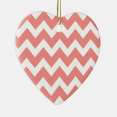 Korallen und Weiß Zickzack Keramikornament (Rechts)