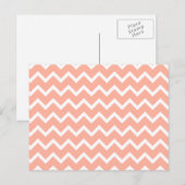 Korallen und Weiß Zig Zag Muster. Postkarte (Vorne/Hinten)