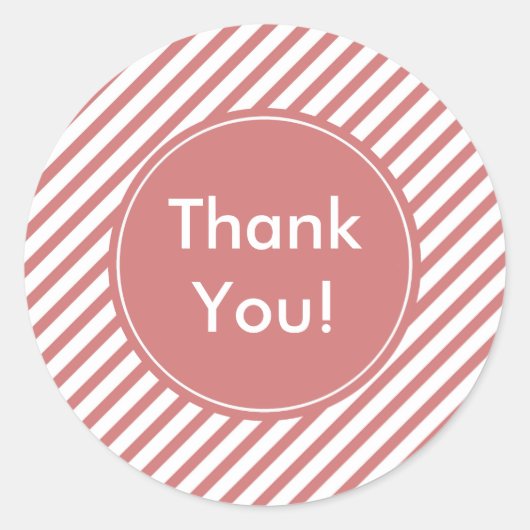 Korallen und weiße Streifen Runder Aufkleber (Vorderseite)