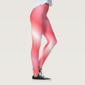 Korallen und Weißer Vertikaler Streifen Leggings (Rechts)