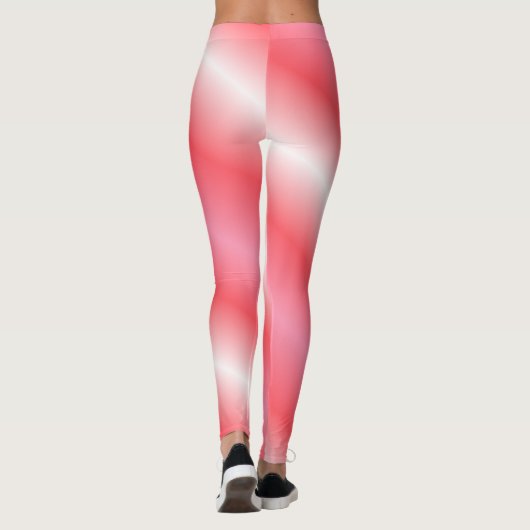 Korallen und Weißer Vertikaler Streifen Leggings (Rückseite)
