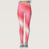 Korallen und Weißer Vertikaler Streifen Leggings (Vorderseite)