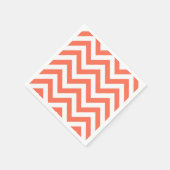 Korallen und Weißes Zickzack ZigZag Muster Serviette (Ecke)