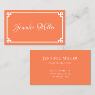 Korallen und Weißgriechischer Schlüssel Minimalist Visitenkarte