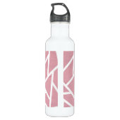 Korallen- und Weißmosaikmuster Edelstahlflasche (Rückseite)